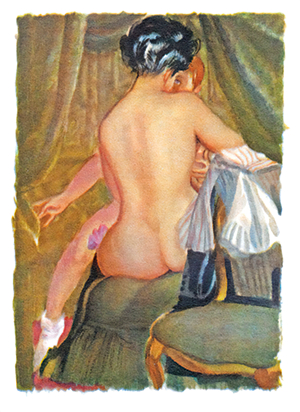Akwarela Gastona de Sainte-Croix (1947). Ilustracja skomplikowanych ścieżek ewolucji miłości, o wiele bardziej złożonych, niż to się powszechnie zakłada, ujawniająca jej ukryte uwarunkowania i dwuznaczności. Fot. domena publiczna