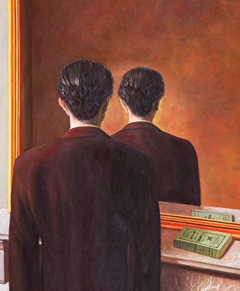 Obraz belgijskiego malarza René Magritte’a z 1937 r., przedstawiający spojrzenie człowieka współczesnego w lustro, będący alegorią wejrzenia w siebie