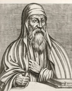 Orygenes według Guillaume’a Chaudière’a (XVI w.). Graf. domena publiczna