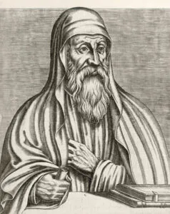 Orygenes według Guillaume’a Chaudière’a (XVI w.). Graf. domena publiczna